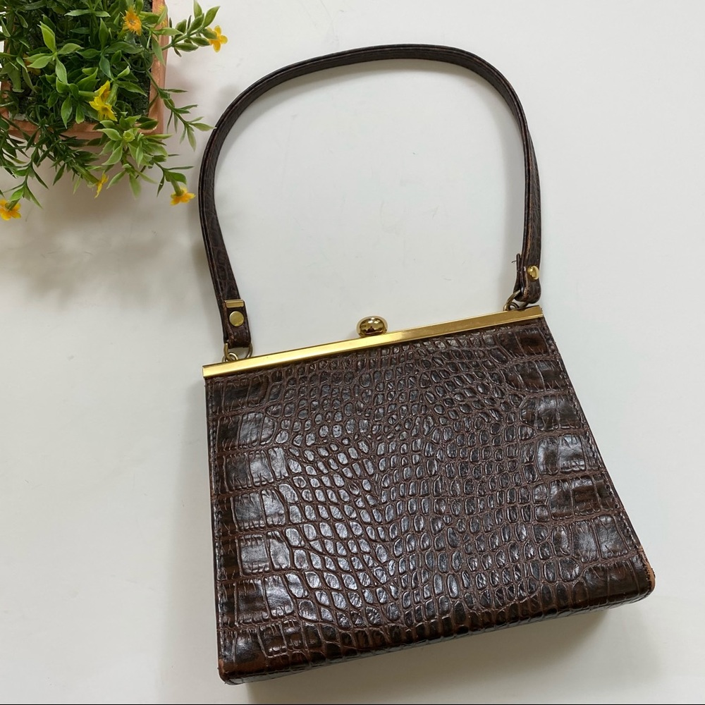 Vintage Marks & Spencer Leather Embossed Mini Bag